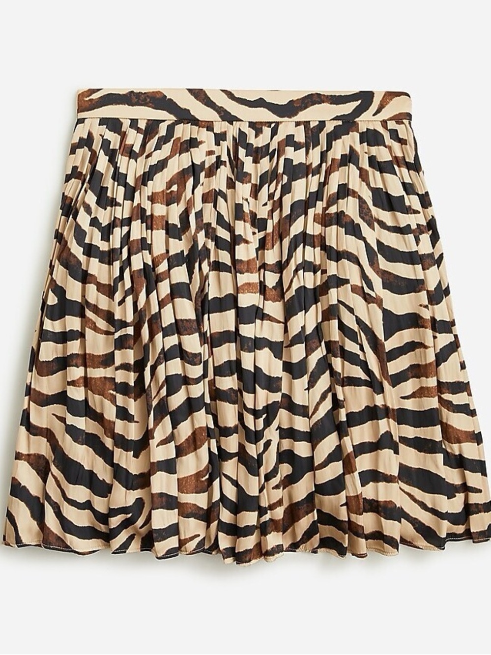 J.CREW Featherweight Satin A-Line Mini Zebra Print Skirt Size 8